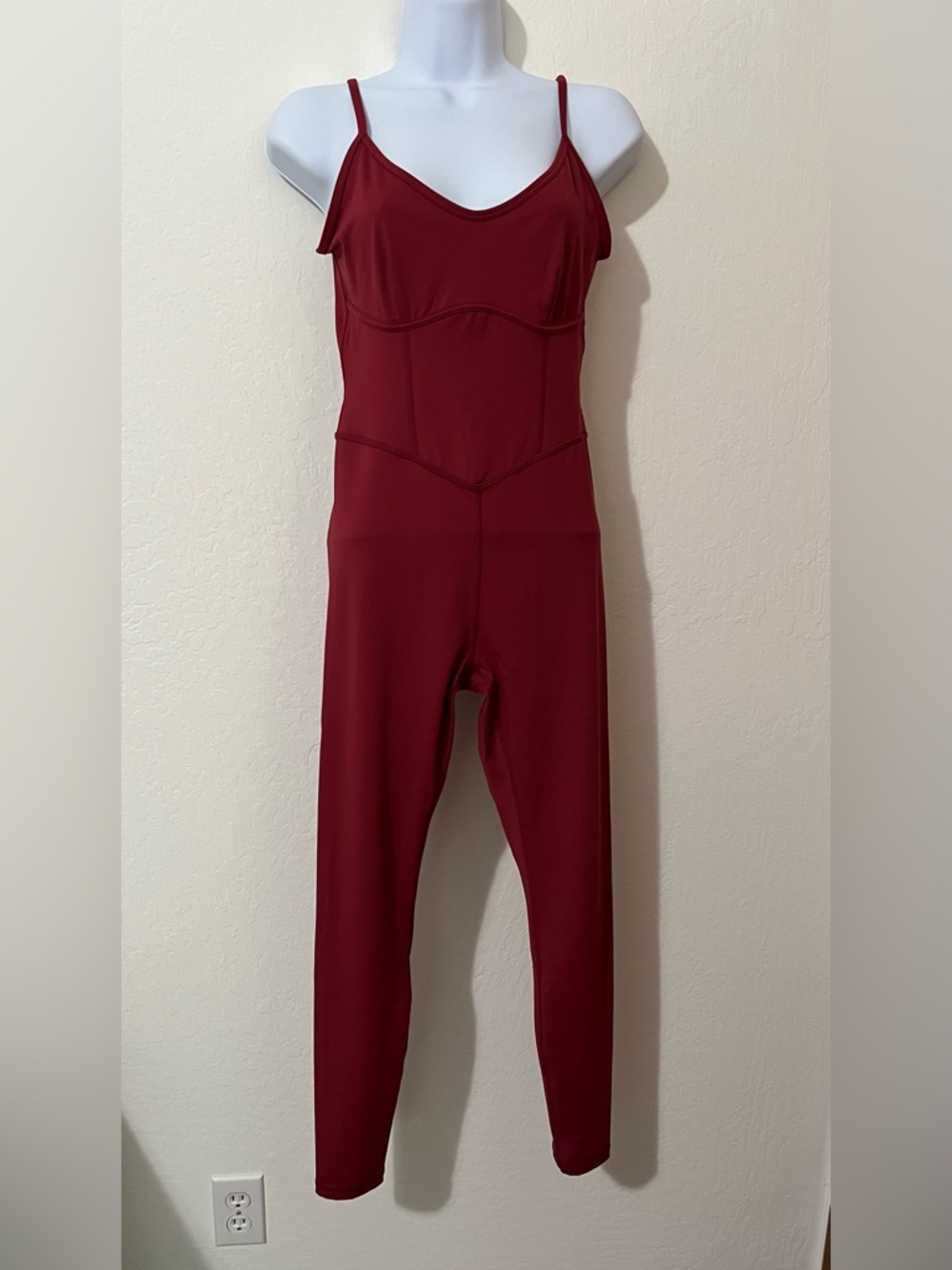 JoyLab Burgundy Spaghetti-Strap Jumpsuit